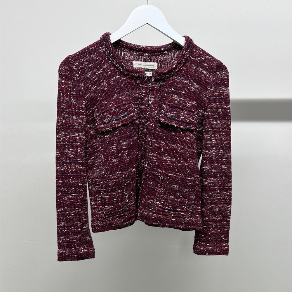 Elegant Magenta Tweed Jacket